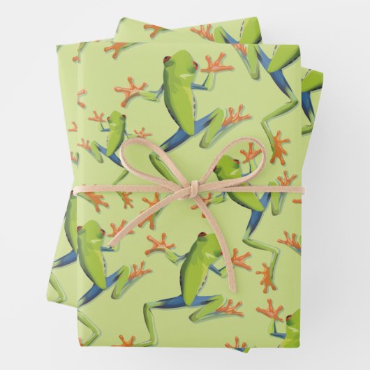 Design der Grünbaum-Frog-Muster Geschenkpapier Set (Beispiel)