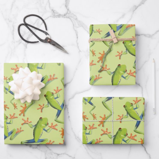 Design der Grünbaum-Frog-Muster Geschenkpapier Set (Vorderseite)