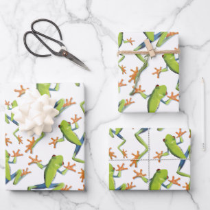 Design der Grünbaum-Frog-Muster Geschenkpapier Set