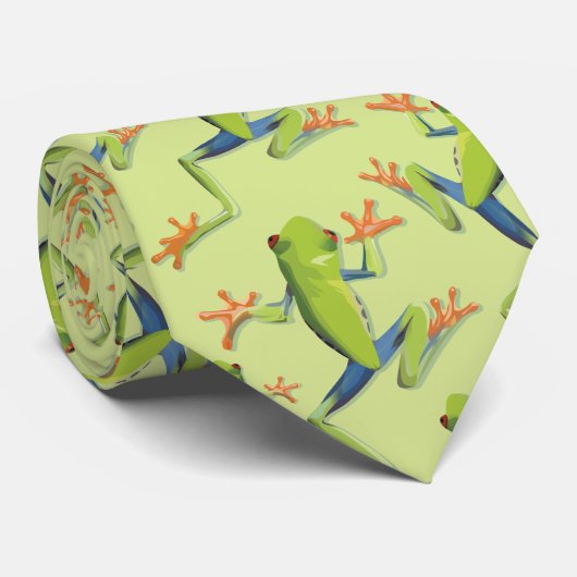 Design der Grünbaum-Frog-Muster Krawatte (Gerollt)