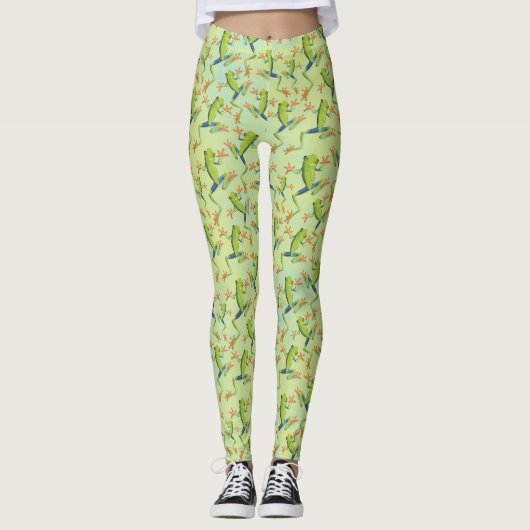 Design der Grünbaum-Frog-Muster Leggings (Vorderseite)