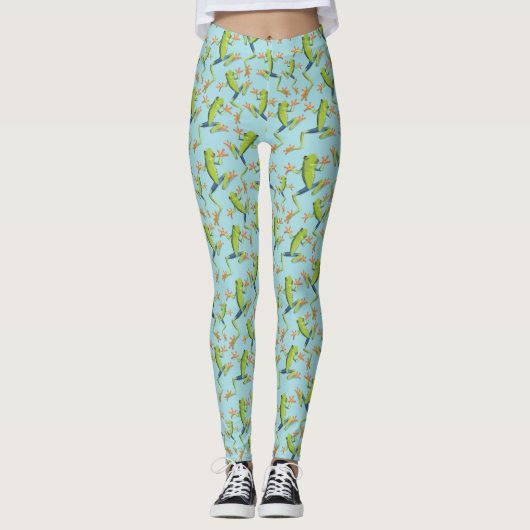 Design der Grünbaum-Frog-Muster Leggings (Vorderseite)