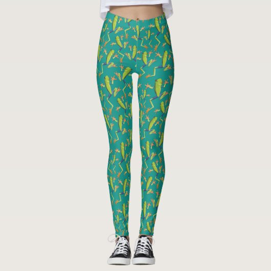 Design der Grünbaum-Frog-Muster Leggings (Vorderseite)