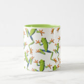 Design der Grünbaum-Frog-Muster Zweifarbige Tasse (Mittel)