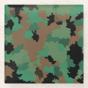 Design der grünen Armee Dschungel-Camouflage Glasuntersetzer
