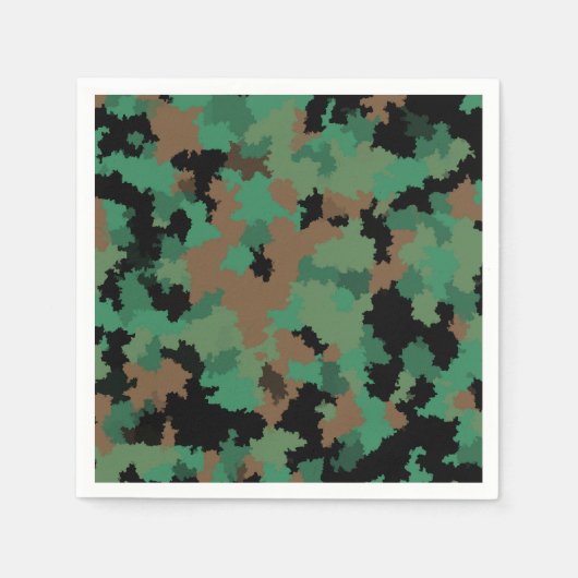 Design der grünen Armee Dschungel-Camouflage Serviette (Vorderseite)