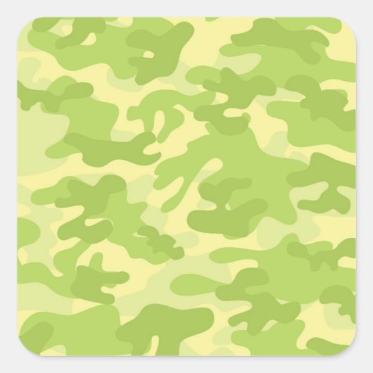 Design der grünen Camouflage Quadratischer Aufkleber (Vorderseite)