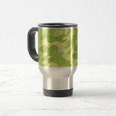 Design der grünen Camouflage Reisebecher (Vorderseite Links)