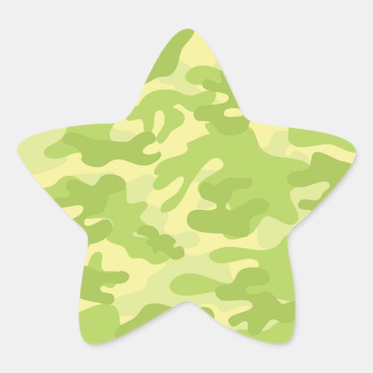 Design der grünen Camouflage Stern-Aufkleber (Vorderseite)