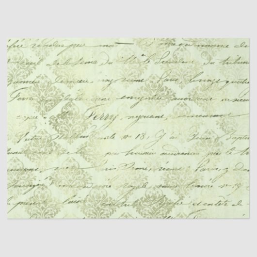 Design der grünen Papierreihe Ephemera 10 Seidenpapier (Vorderseite)