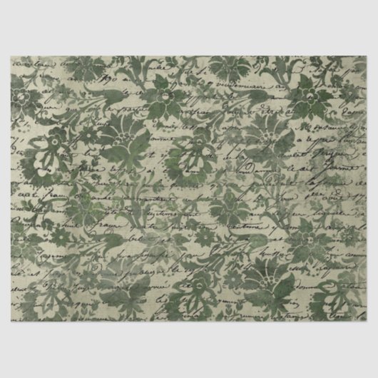 Design der grünen Papierreihe Ephemera 21 Seidenpapier (Vorderseite)