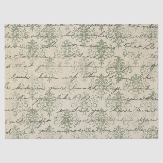 Design der grünen Papierreihe Ephemera 24 Seidenpapier (Vorderseite)