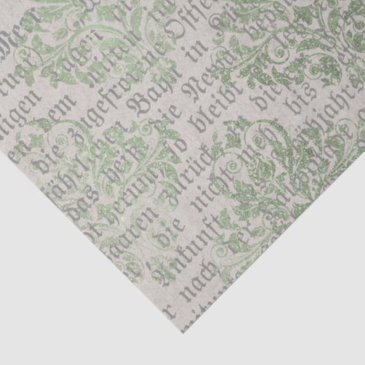 Design der grünen Papierreihe Ephemera 9 Seidenpapier (Detail)