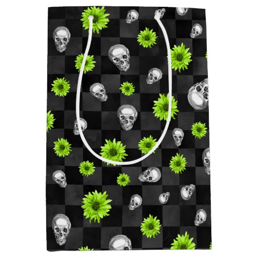 Design der grünen Schultern und Sonnenblumen 10 Mittlere Geschenktüte (Vorderseite)