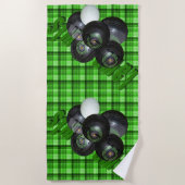 Design der grünen Tartan-Rasenbowls, Strandtuch (Vorderseite)