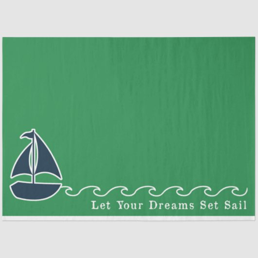 Design der grünen und maritimen Serie 8 Seidenpapier (Vorderseite)