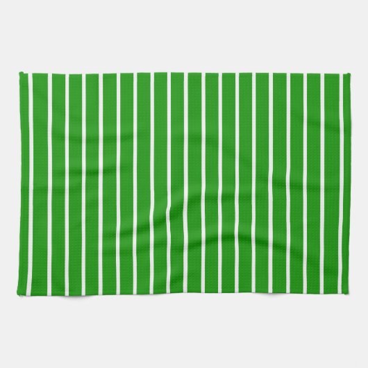 Design der grünen und weißen Streifen Geschirrtuch (Horizontal)