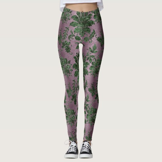 Design der grünen Velours-Serie 18 Leggings (Vorderseite)