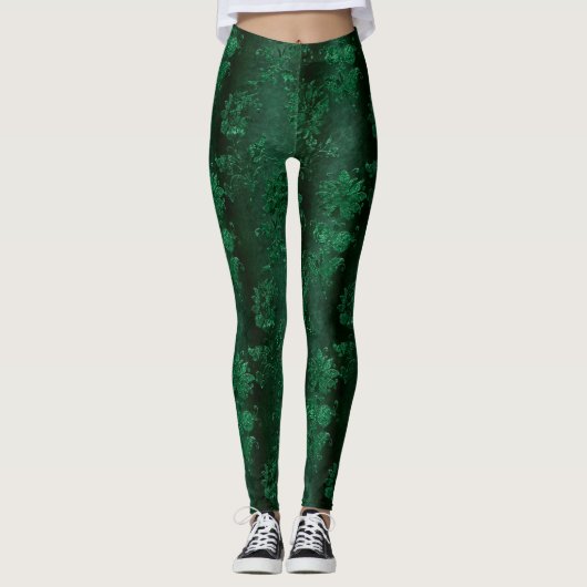Design der grünen Velours-Serie 8 Leggings (Vorderseite)
