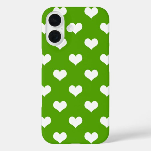Design der grünen weißen Liebe Herzmuster Case-Mate iPhone Hülle (Rückseite)