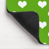 Design der grünen weißen Liebe Herzmuster Mousepad (Ecke)