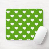 Design der grünen weißen Liebe Herzmuster Mousepad (Mit Mouse)