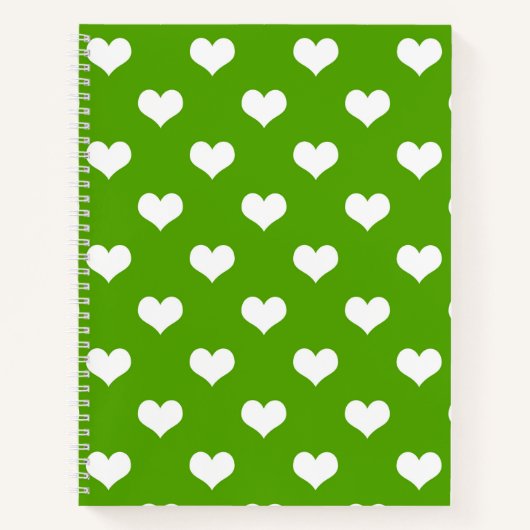 Design der grünen weißen Liebe Herzmuster Notizblock (Vorderseite)