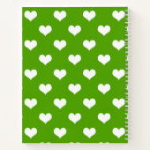 Design der grünen weißen Liebe Herzmuster Notizblock (Rückseite)