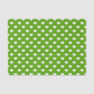 Design der grünen weißen Liebe Herzmuster Seidenpapier