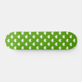 Design der grünen weißen Liebe Herzmuster Skateboard (Horizontal)