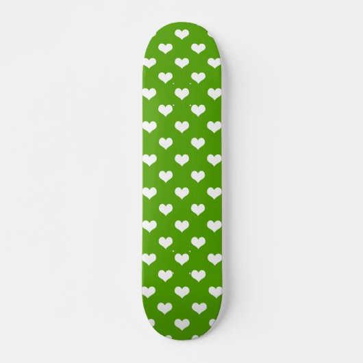Design der grünen weißen Liebe Herzmuster Skateboard (Vorne)