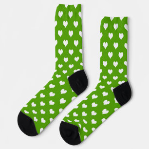 Design der grünen weißen Liebe Herzmuster Socken