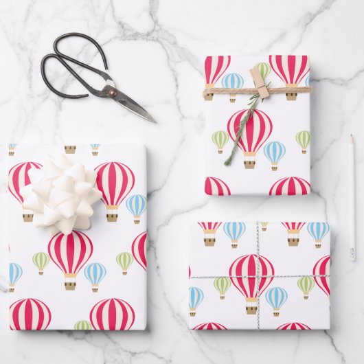 Design der Heißluftballons Geschenkpapier Set (Vorderseite)