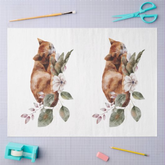 Design der Herbst- und Blumenserie 23 Seidenpapier (Basteln)