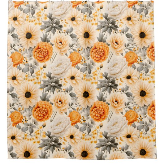 Design der Herbstflorreihe 1 Duschvorhang (Vorderseite)