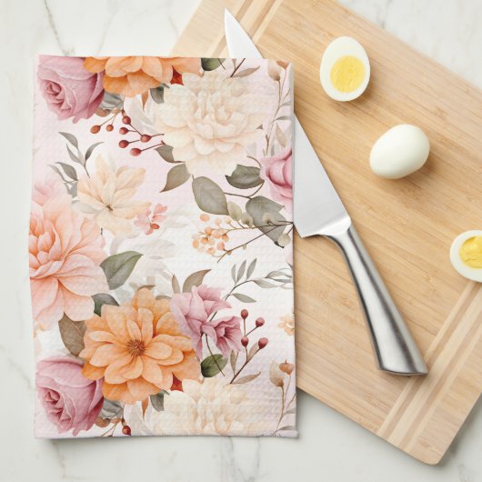 Design der Herbstflorreihe 2 Geschirrtuch (Viertel Falte)