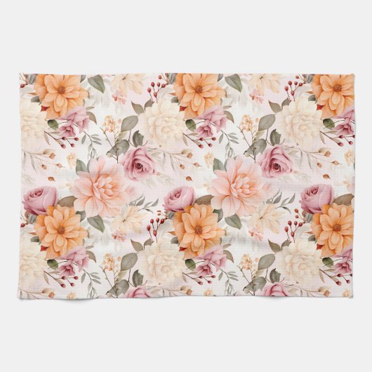 Design der Herbstflorreihe 2 Geschirrtuch (Horizontal)