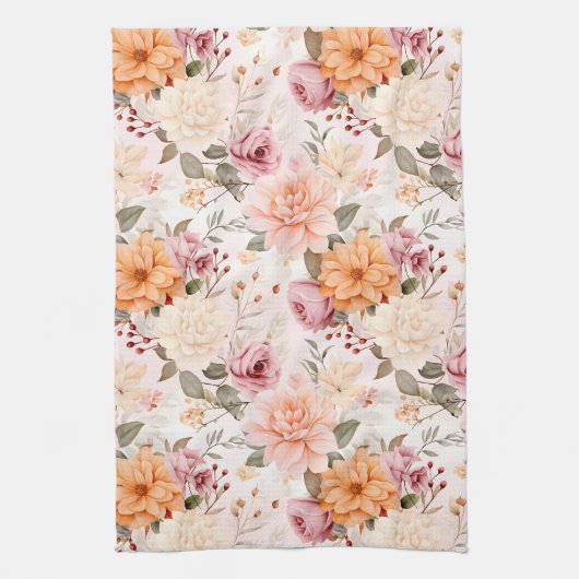 Design der Herbstflorreihe 2 Geschirrtuch (Vertikal)