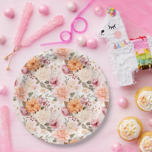 Design der Herbstflorreihe 2 Pappteller (Party)