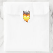 Design der Herzflamme I Runder Aufkleber (Tasche)