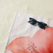 Design der Hibiskus-Blume mit elegantem Monogramm Strandtuch (Beispiel)