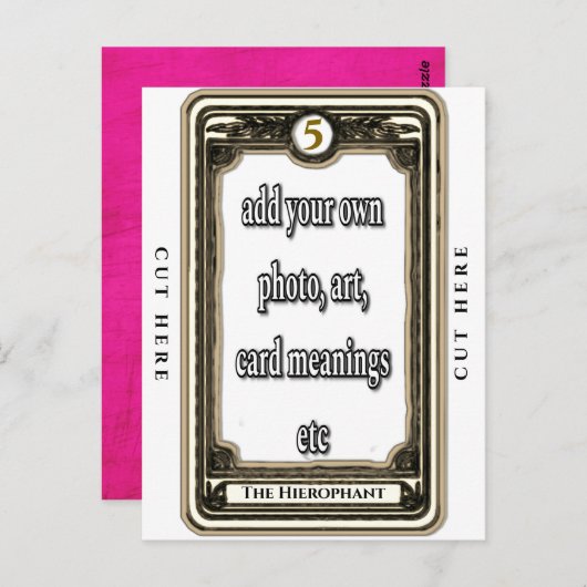 Design der Hierophant-Tarot-Karte Postkarte (Vorne/Hinten)