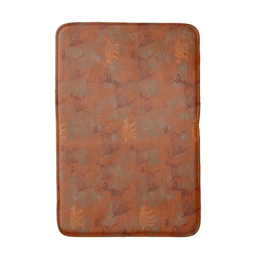 Design der Hirsch- und Bobcat Petroglyphen im Südw Badematte (Vorderseite Vertikal)