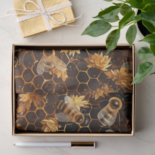 Design der Honeycomb-Bienenreihe 14 Seidenpapier (Geschenk)