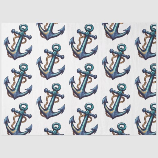 Design der Hübschen Blue Nautical Series 11 Seidenpapier (Vorderseite)
