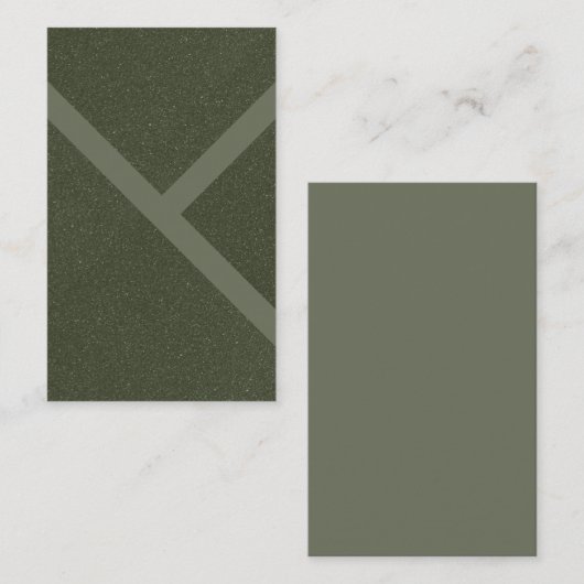 Design der individuell angepassten, moss-grünen Vi Visitenkarte (Vorne/Hinten)