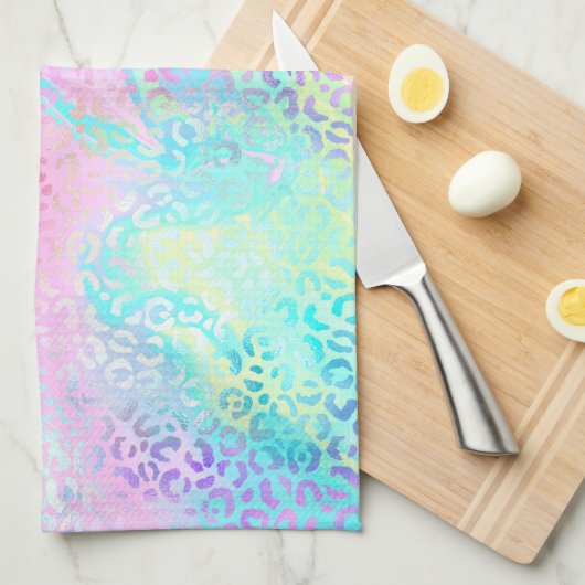 Design der iridescent Leopard-Serie 10 Geschirrtuch (Viertel Falte)