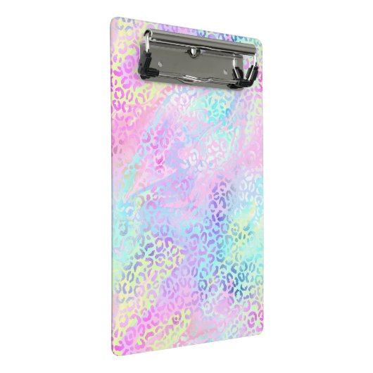 Design der iridescent Leopard-Serie 10 Mini Klemmbrett (Schrägansicht)