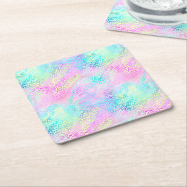 Design der iridescent Leopard-Serie 10 Rechteckiger Pappuntersetzer