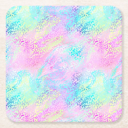 Design der iridescent Leopard-Serie 10 Rechteckiger Pappuntersetzer (Vorderseite)